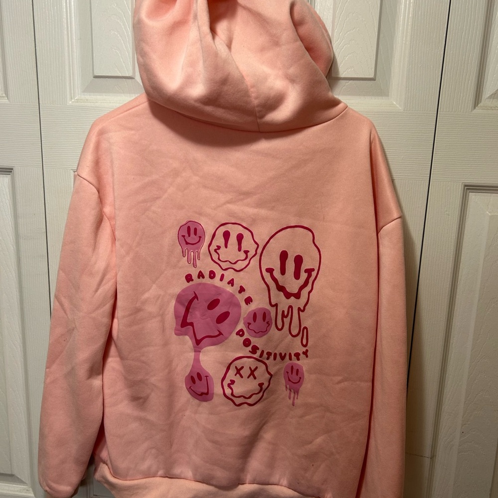 Pink Hoodie with Smiley Face